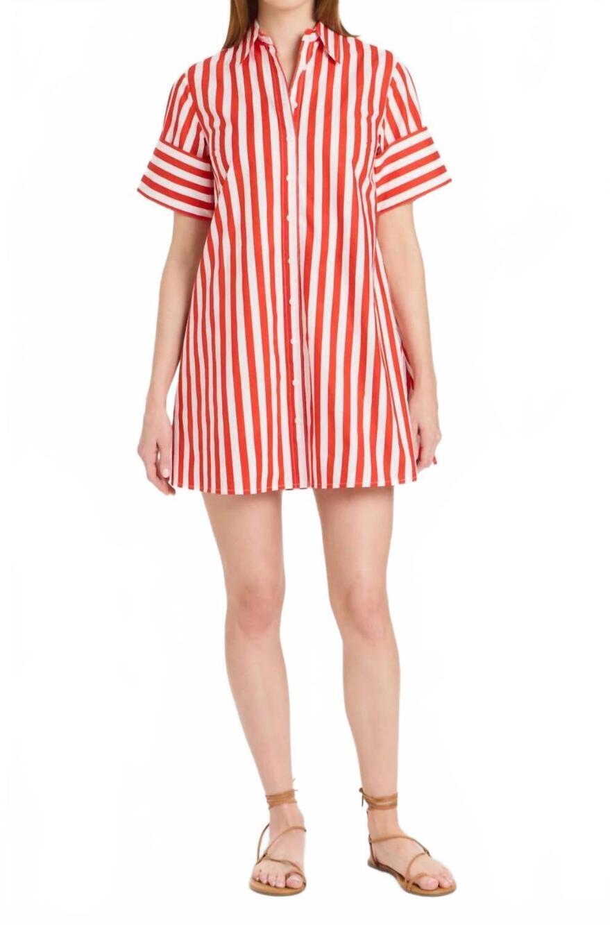 NEW LIVRO dock mini dress in red stripes